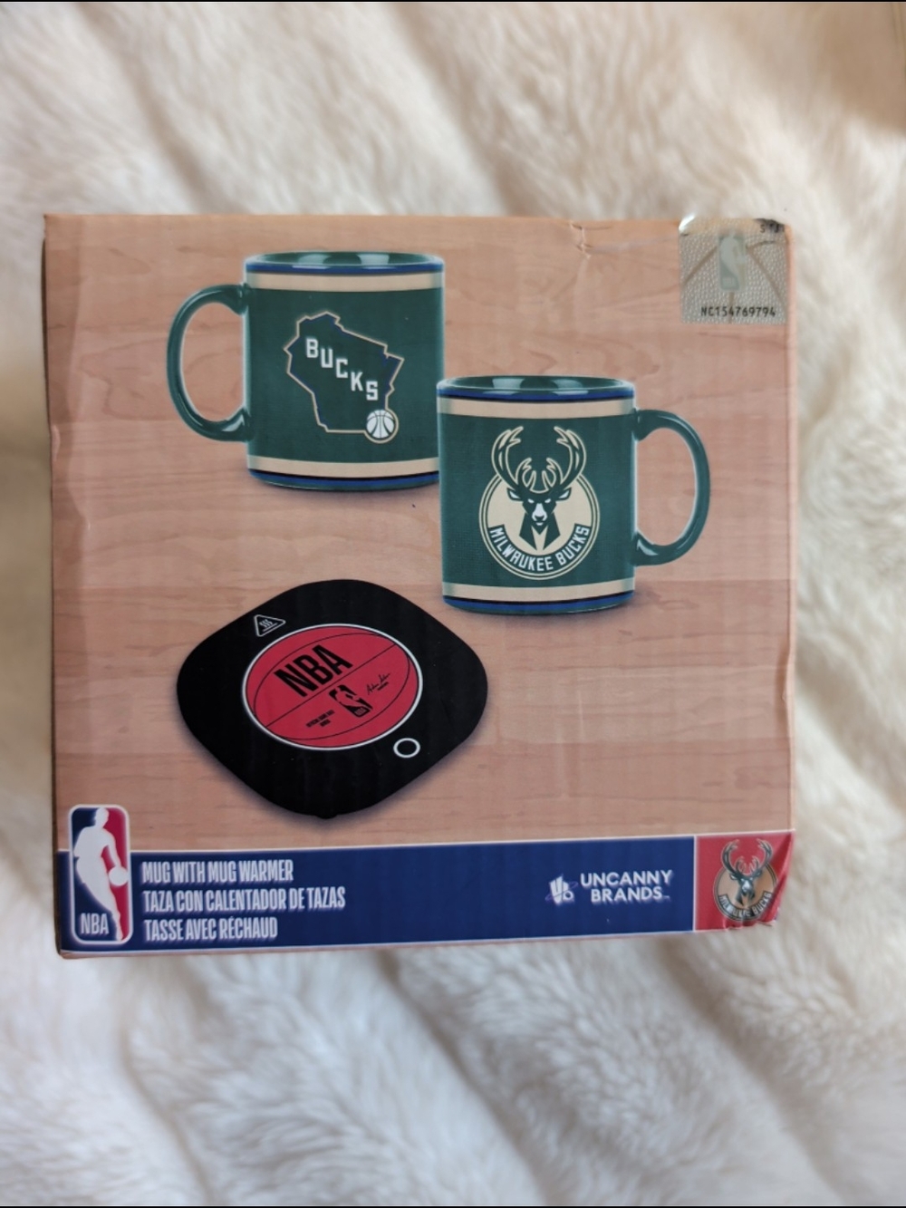 NBA Milwaukee Bucks Mug With Mug Warmer